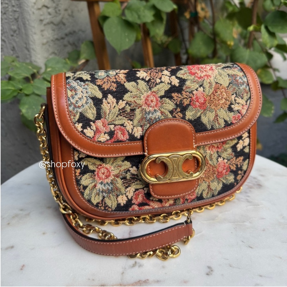 Celine Floral Jacquard Chain Maillon Triomphe - Picture 2 of 14